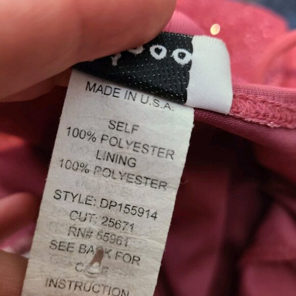 Vtg 90s Y2K Taboo Pink Glitter Asymmetrical Fairy Babydoll Dress Size M Ruched - Picture 7 of 10